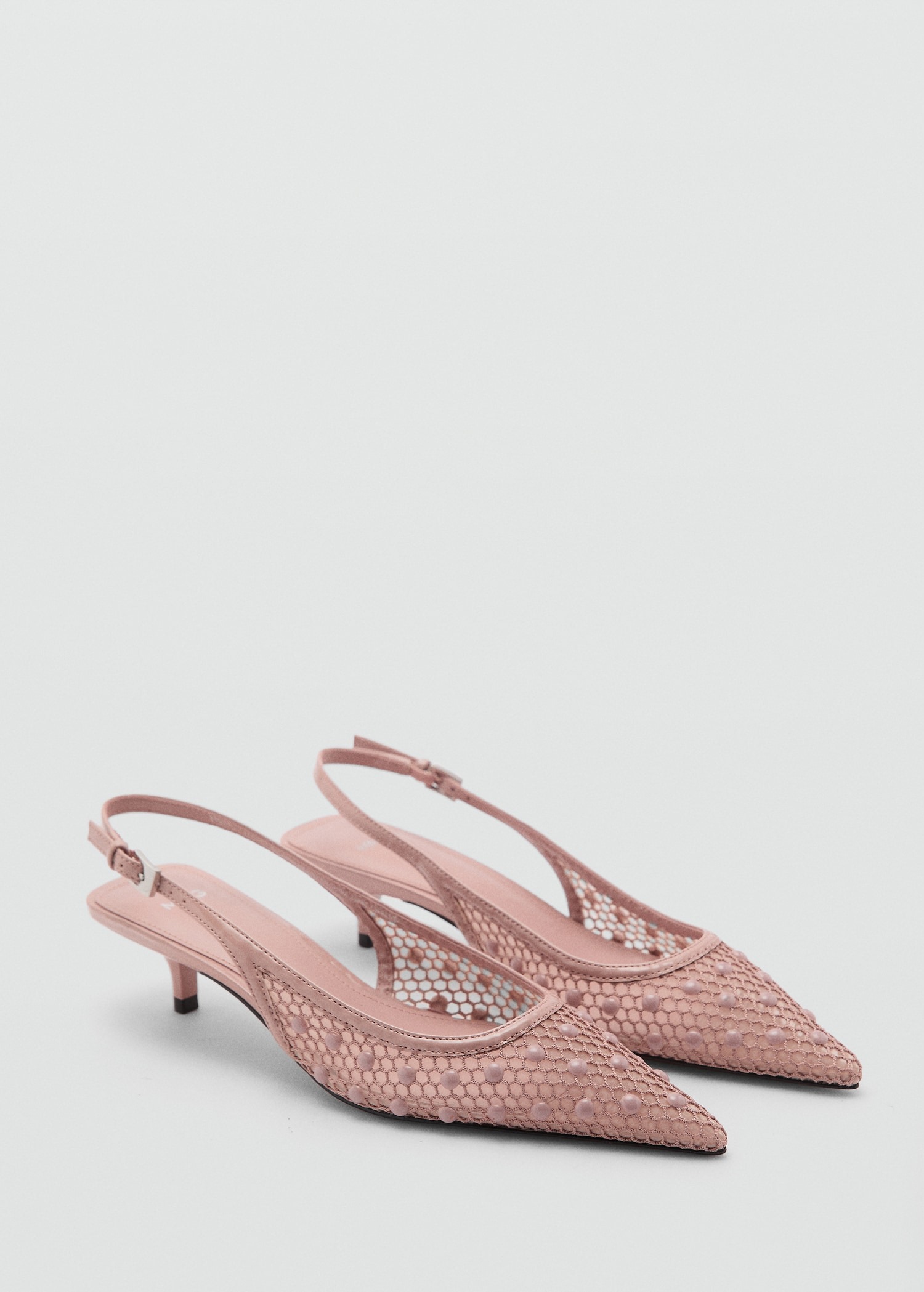MANGO, Mesh Heeled Shoes With Decorative Balls 