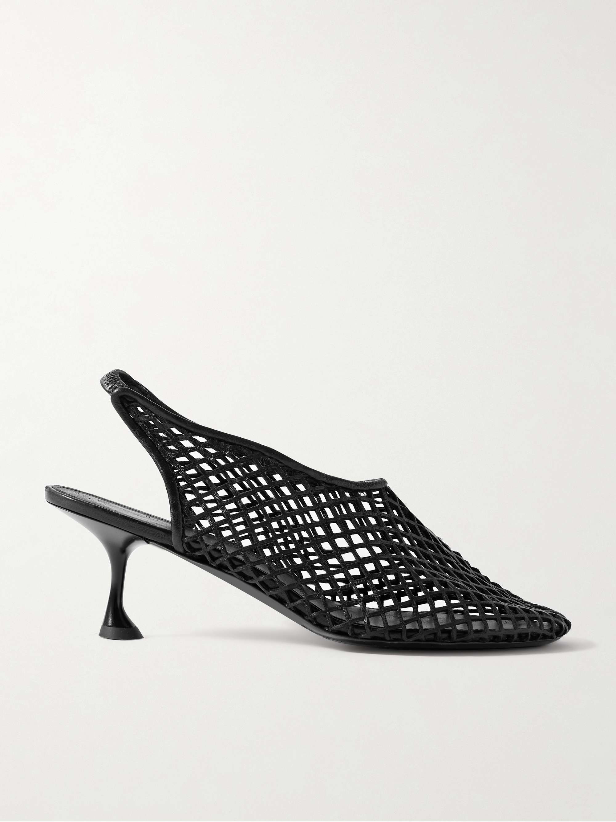 Tee Cutout Leather Slingback Pumps