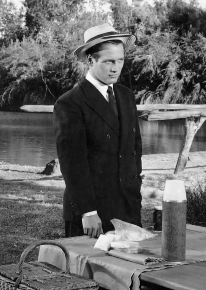 Paul Newman on-set of the film The Long, Hot Summer, 1958