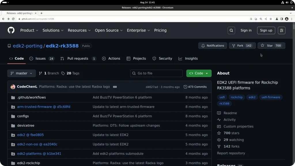 EDK2 RK3588 GitHub page.