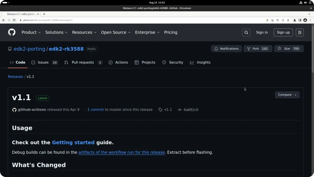 EDK2 RK3588 GitHub page.