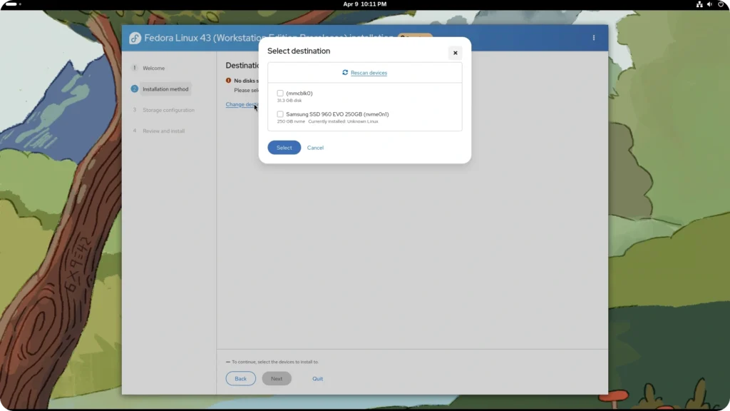 Fedora Rawhide installer.
