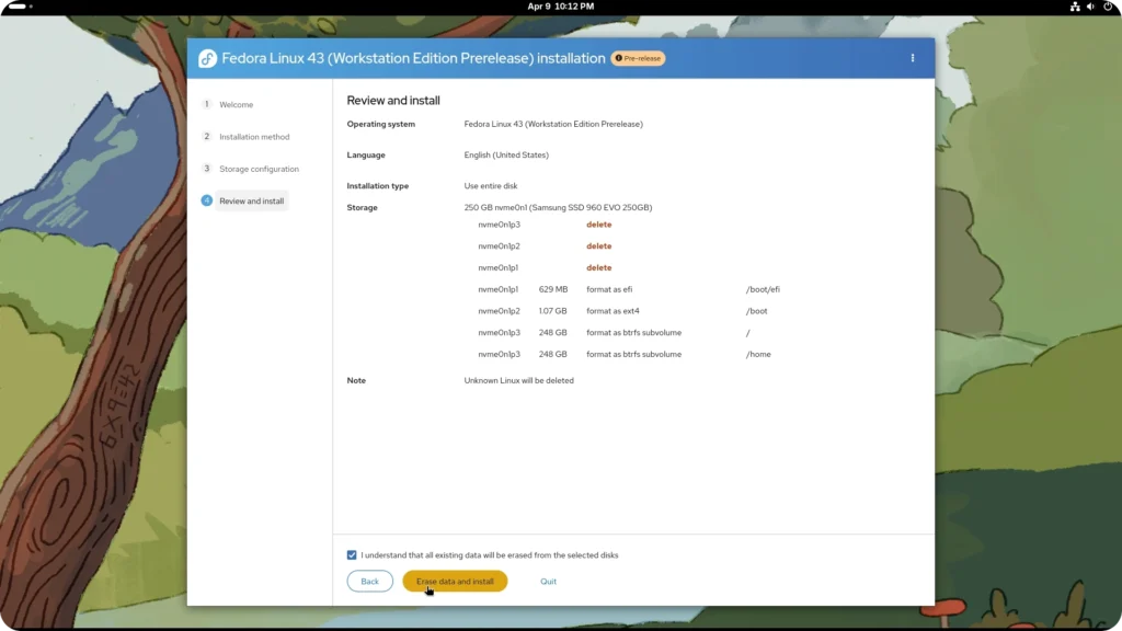 Fedora Rawhide installer.