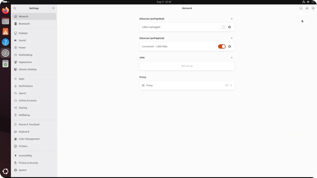 GNOME network panel
