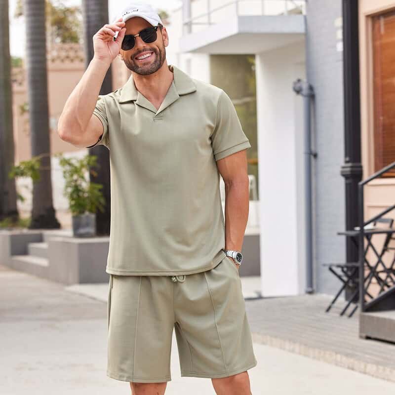 man wearing the breathable track suit