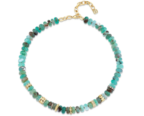 Sydney Evan Gold & Diamond Multi-Rondelle Aquaprase Necklace