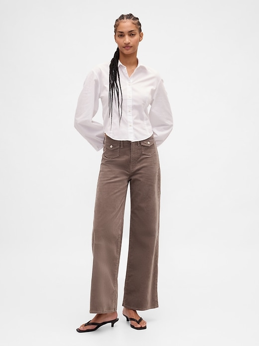 High Rise Stride Corduroy Wide-Leg Pants