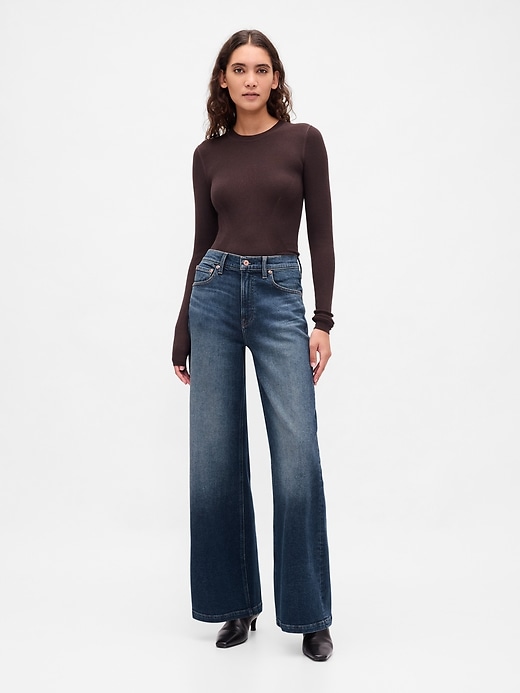 High Rise Stride Wide-Leg Jeans