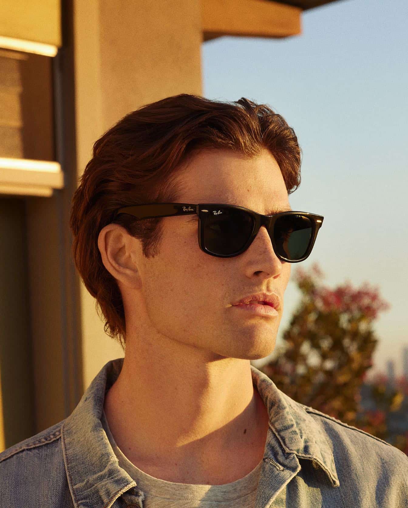 man wearing a classic wayfarer