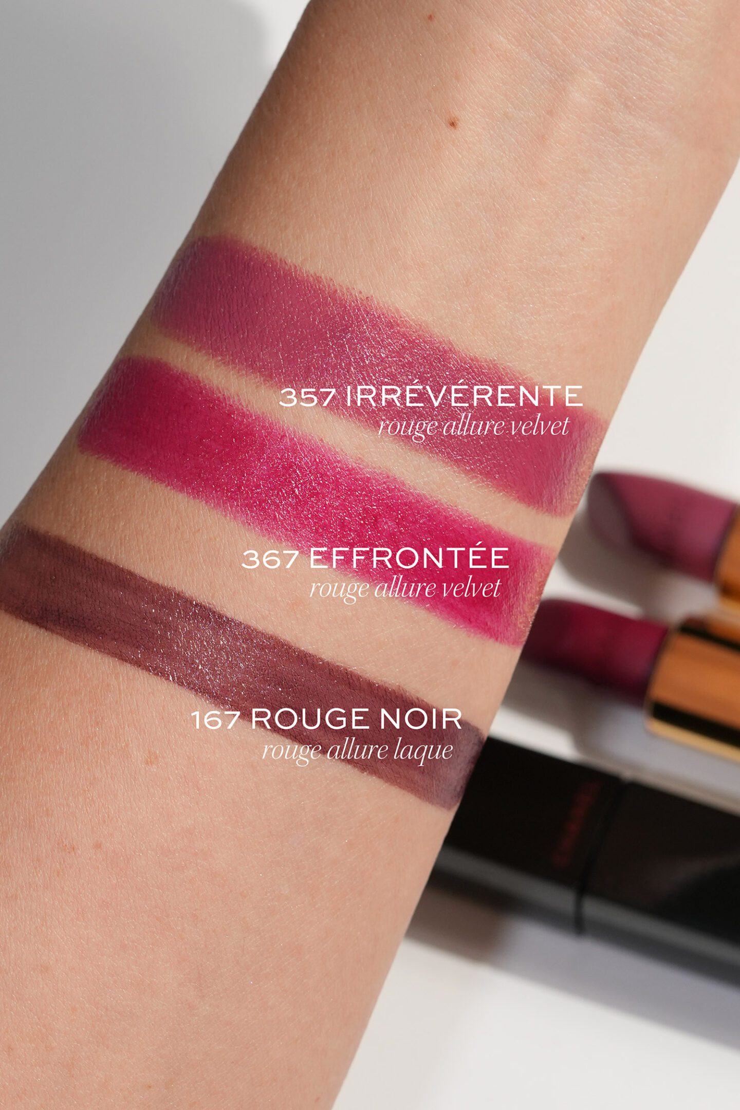 Chanel Spring 2026 Rouge Allure Velvet and Rouge Allure Laque swatches